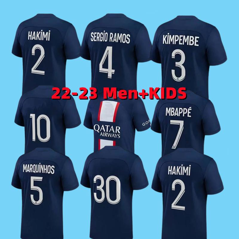 

PLAYER 30 10 MBAPPE 7 HAKIMI SERGIO RAMOS WIJNALDUM psGS soccer jerseys 21 22 23 Maillots football shirt 2021 2022 2023 men kids kit sets uniform enfants size S-4XL, 21-22 home