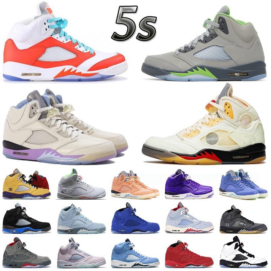 

Men Basketball Shoes 5s Sandals Concord Racer Blue Horizon Fire Red Sail What The White Cement Oreo Mens Trainer Sports Sneakers 40-46, 38