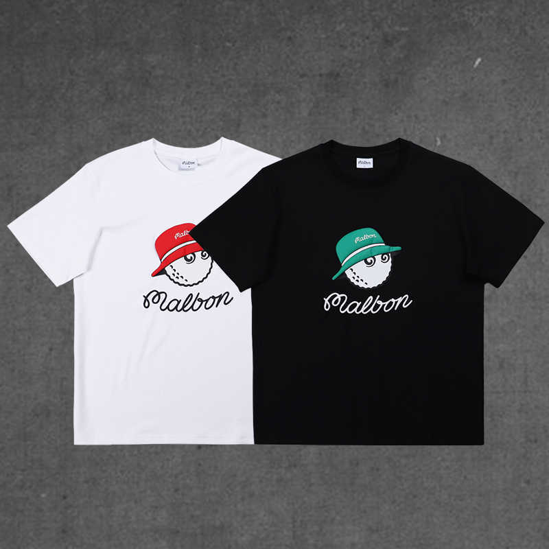 

Men' T-Shirts Malbon Golf Bucket Hat printed foam solid pattern short sleeve sports round neck t-shirt men and women, White