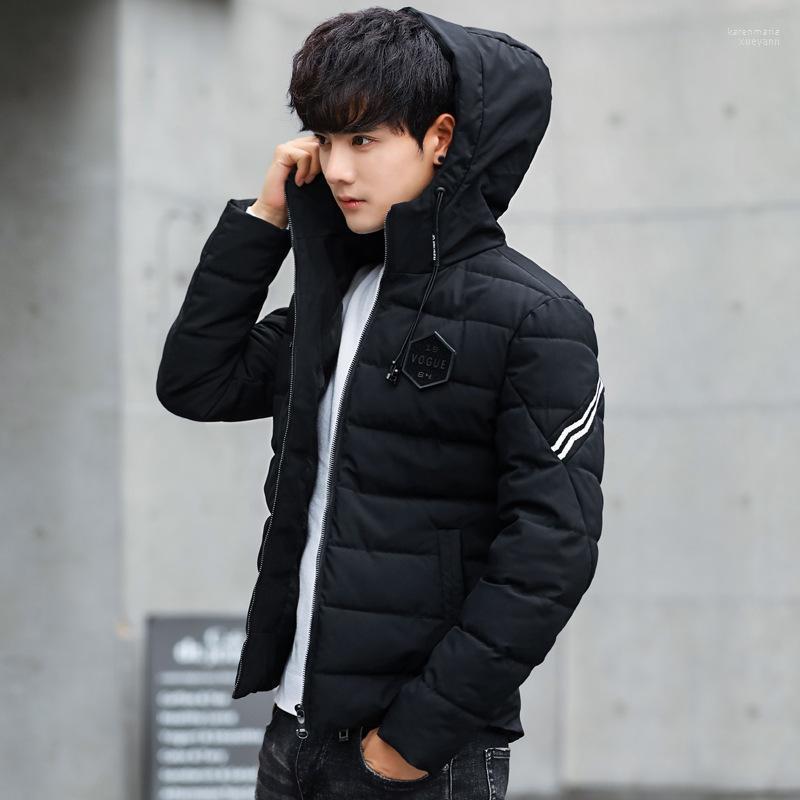 

Men's Down & Parkas Winter Short-sleeved Cotton Jacket Fashion Hooded Rafters Slim Casual Clothing Tide Kare22, Blue1825