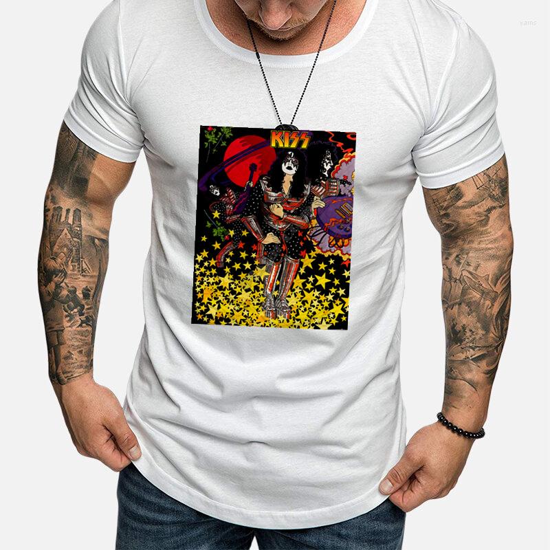 

Men's T-Shirts Cotton Summer Fashion Vintage T Shirts Unisex Crew Neck Funny Top KISS IN CONCERT Plus Size Casual Short Sleeve Hip Hop TeesM, 21