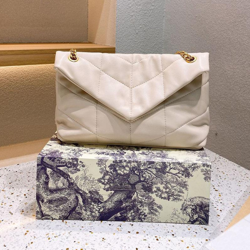 

2022 designer handbags square fat LOULOU chain bag real leather women's bag large-capacity shoulder bags high quality quilted messenger bag, Customize