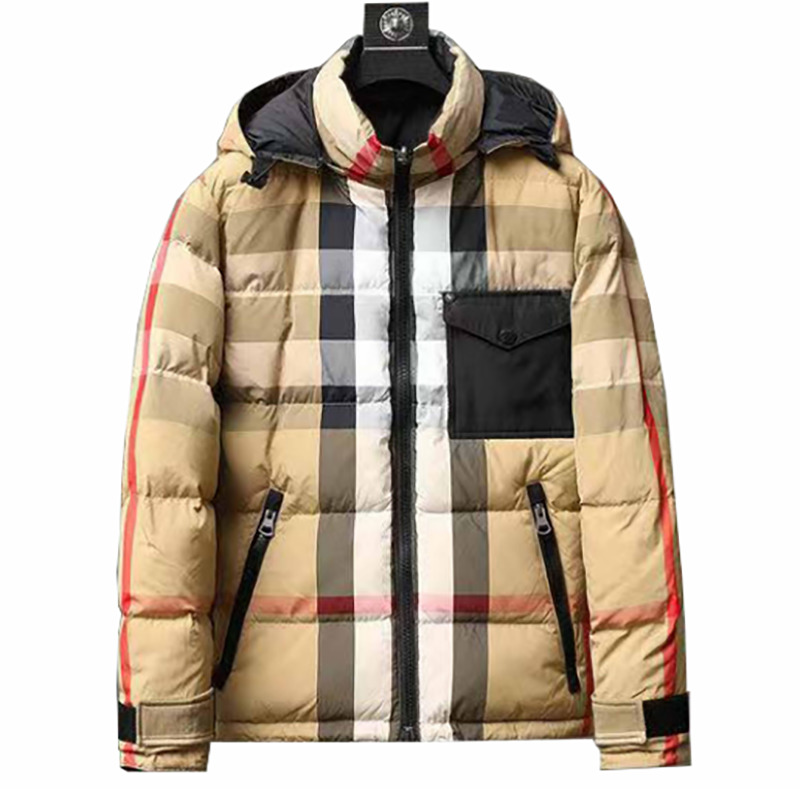 

Winter Down Coat Fashion Puffer Jackets Mens Womens Parkas Coats Stylish Women Contrast Color Classic Hooded Outerwear Autumn Reversible Coat, Multi