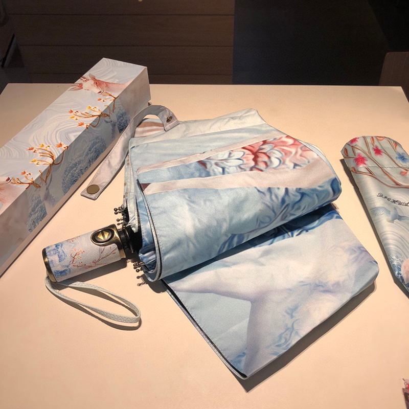 

Deer Print Umbrellas Sunny Rainy Umbrella Men Women Designer Parasols Full Automatic Unisex Umbrella Parasol, As pic