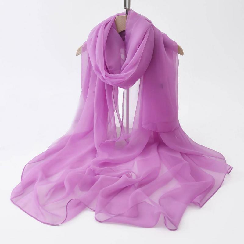 

Scarves Durable Lady Scarf Pure Color Elegant Lightweight Solid Summer ScarfScarves