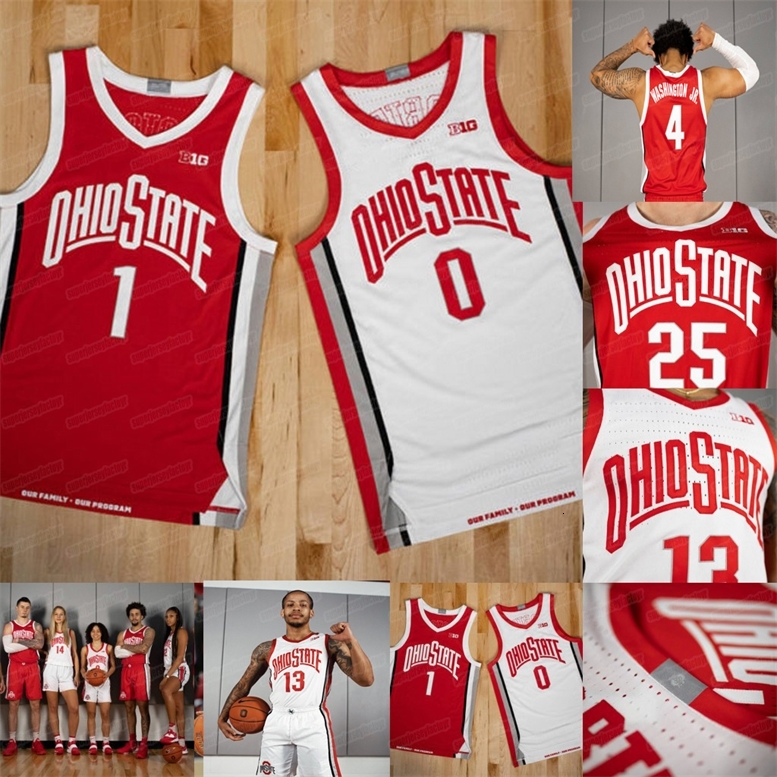 

A3740 Ohio State Buckeyes CJ Walker Kyle Young Alonzo Gaffney Justin Ahrens Ibrahima Diallo Luther Muhammad NCAA College Basketball Jersey, Red youth s-xl