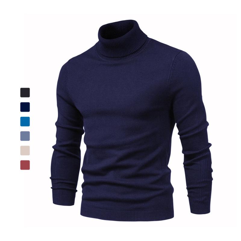

Men's Sweaters Mens Winter Turtleneck Thick Casual Turtle Neck Solid Color Base Quality Warm Slim Pullover Women TopsMen's, Black