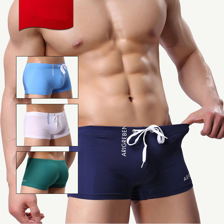 

Men Swimwear Swimsuit Man Sexy Soft Swimming Trunks Bathing Triangle Mens Beach Short Male Briefs Underpants, Sky blue