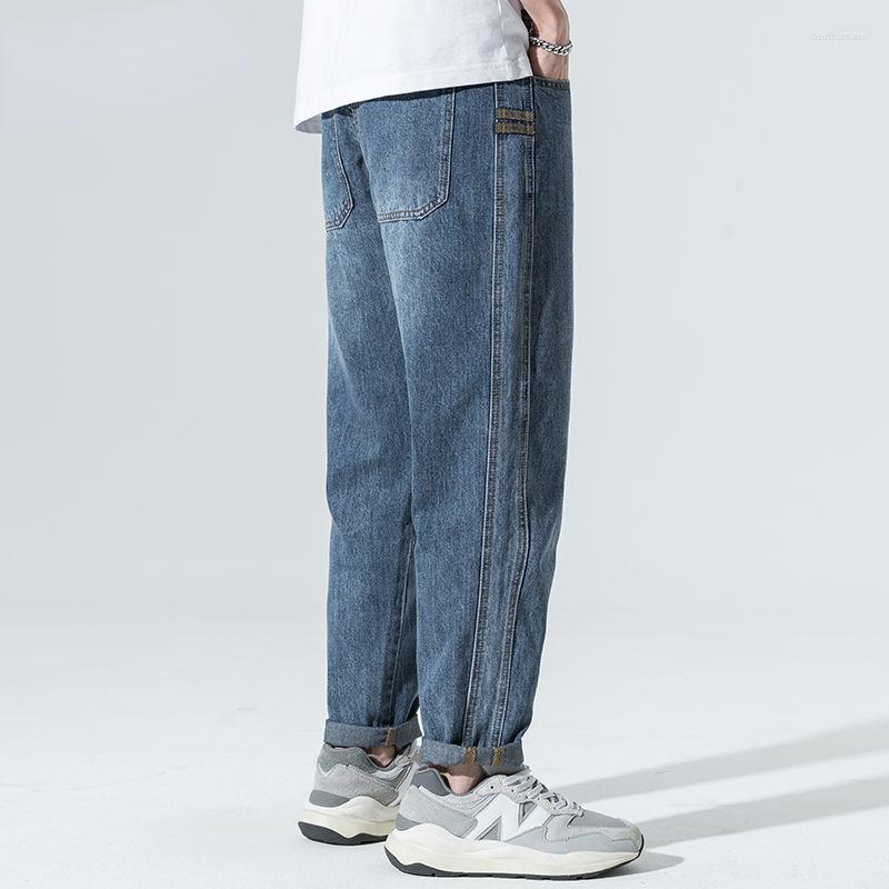 

Men's Jeans Men Loose Trousers Breathable Straight Plus Fat Pants Mens Clothing Streetwear Trend Brand Casual Z75Men's Bert22, Blue