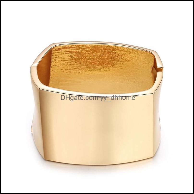 

Bangle Bracelets Jewelry Alloy Bracelet Fashion Trend Simple And Exaggerated Square Broad Side Glossy Minimalist Retro Personality Spring Cl