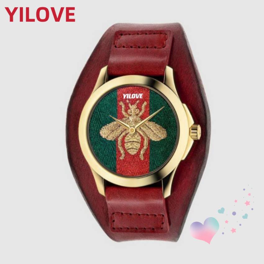 

Fashion Famous Brand Watch Men Bee Snake Tiger Pattern Quartz Nylon Fabric Round Dial Leather Belt Clock Sports Classic Waterproof Montre De Luxe Gifts Wristwatches, As pic