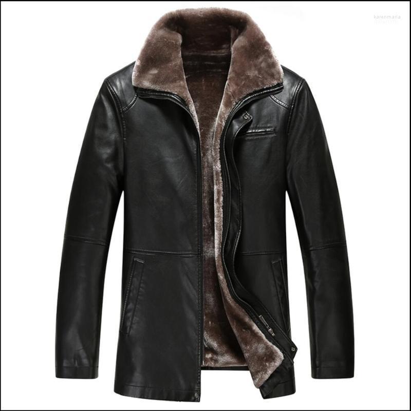 

Men's Down & Parkas -3xl Autumn And Winter Leather Clothing 2022 Men One Piece Fur Coat Thickening Jacket Faux High Quality Kare22, Black