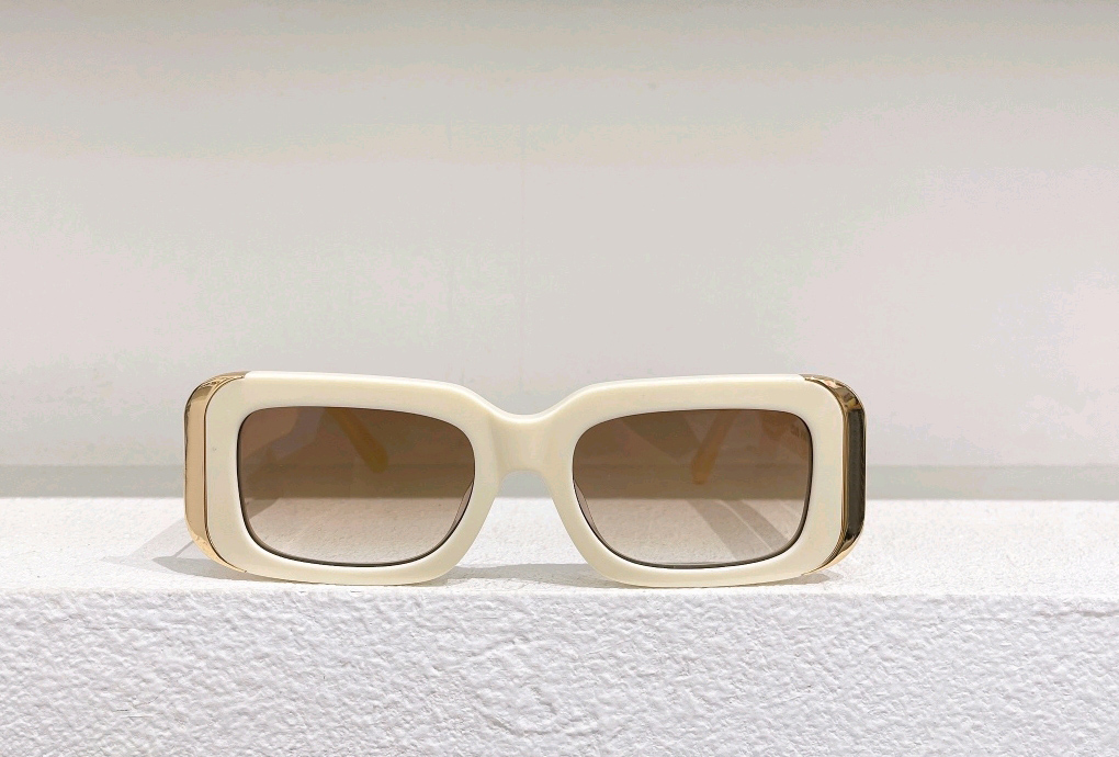 

Summer Rectangular Sunglasses Beige Brown Shaded Women Glasses Sonnenbrille Holiday Shades Vacation Sun Glasses with box