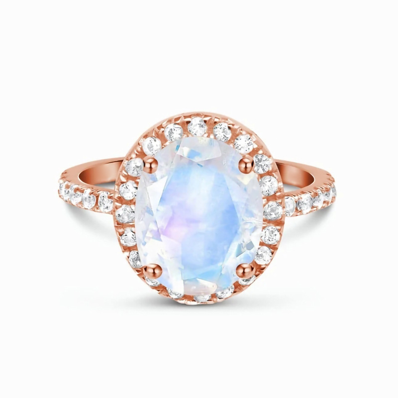 

Finger Ring 925 Sterling Silver Design Heart Moonstone Charm Chain Rings Women Ring Trend Silver 925 Jewelry Fashion Korean