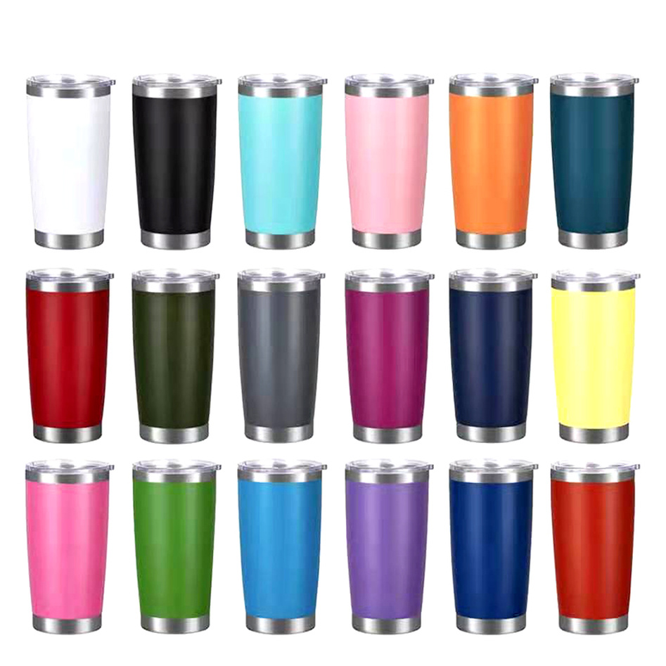 

Travel Mug Ice Cup 20 OZ Colourful Tumbler 304 Stainless Steel Double Wall Vacuum Insulated Coffee Mug Wide Mouth Metal Bottle sxmy18, Yellow