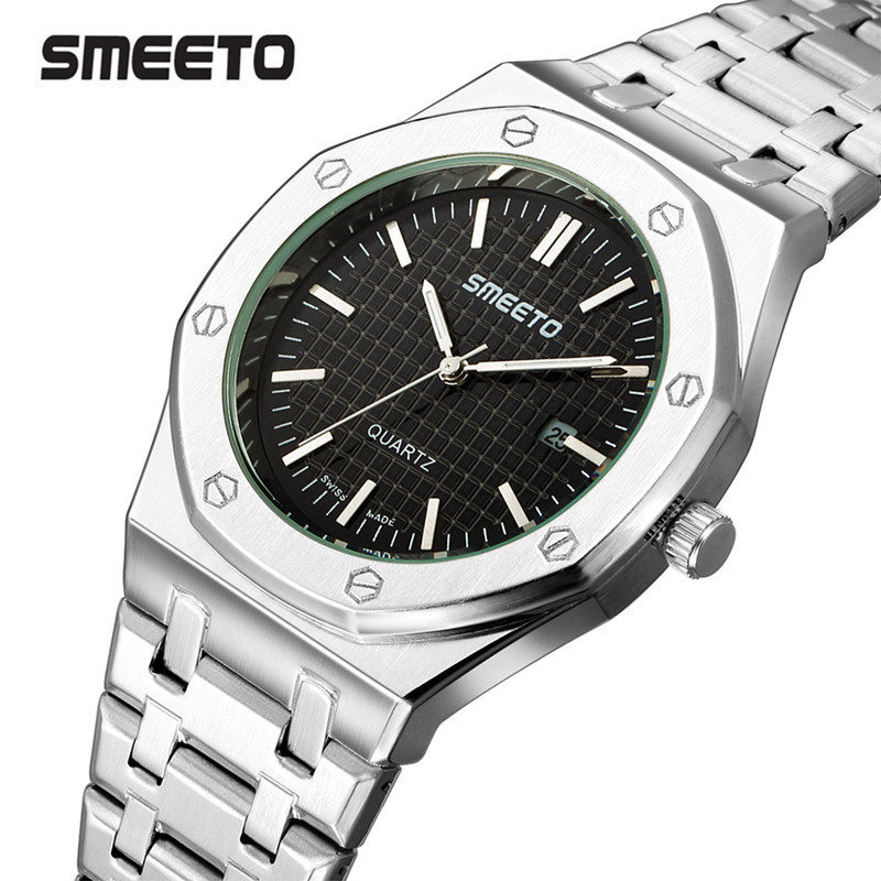 

Fashion hot selling fashion brand spot commercial men's waterproof steel watch, Black