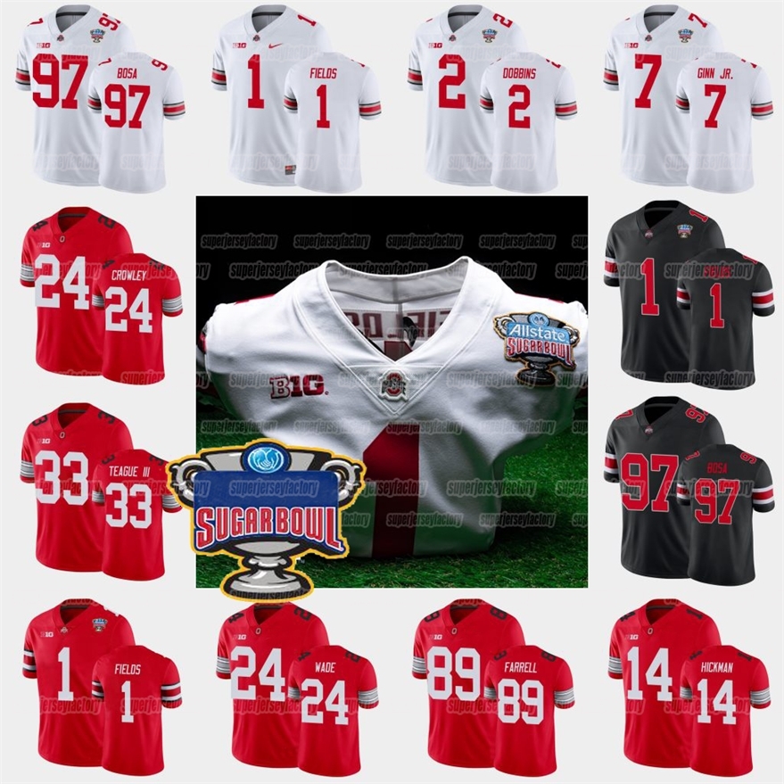 

A3740 2020 OHIO STATE BUCKEYES 1968 SUGAR BOW CHASE YOUNG JOEY BOSA LUKE FARRELL MASTER TEAGUE SHAUN WADE TREY SERMON NCAA College Football Jersey, White men s-xxxl