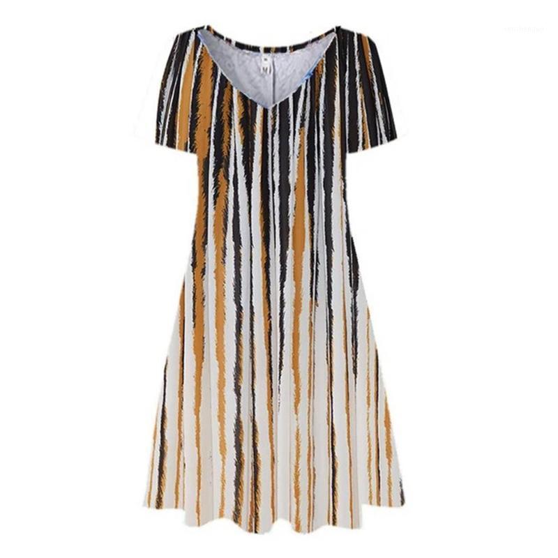 

Casual Dresses Women Summer Floral V-Neck Dress Print Mini Vintage Short Sleeve Women's, Black