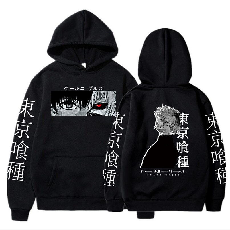 

Tokyo Ghoul Anime Hoodie Pullovers Sweatshirts Ken Kaneki Graphic Printed Tops Casual Hip Hop Streetwear 220816, Black 3