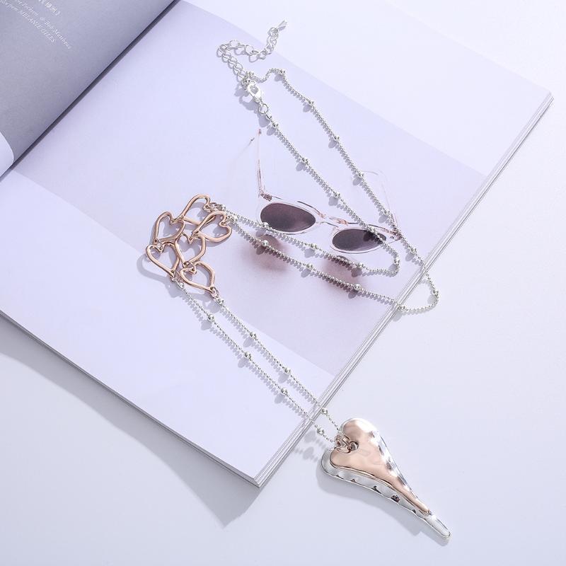 

Pendant Necklaces Korean Fashion Metal Peach Heart Shape Necklace For Women Elegant Vintage Long Chain Gift