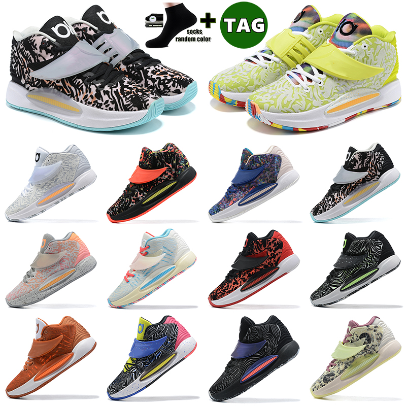 

KD 14 actual combat Basketball Shoes Men Women Kevin Durant 14s Floral Essential Home Dream Psychedelic EP Yellow Zoom Authentic Trainer Sneakers, I need look other product