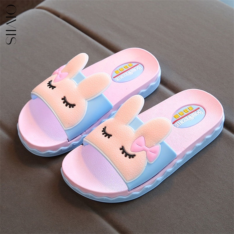 

Summer Childrens For Boys Girls Slippers PVC Soft Nonslip Beach Sandals Kids Home Bathroom Flip Flops 220617, Blue