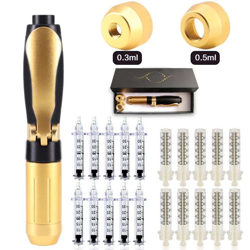 

2in 1 Hyaluron Pen with Two Heads for Anti Wrinkle Lip Lifting No-Needle Meso Lip Injection Pen with High Pressure Meso Gun301W