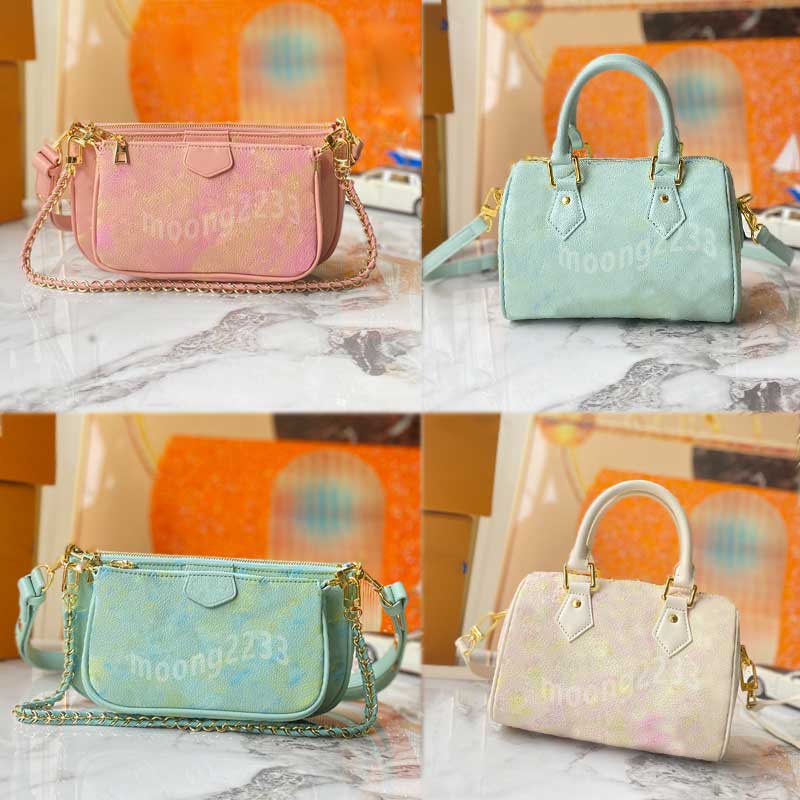 

Women Handbag Designer purse fashion Summer Stardust shoulder bag High Quality Boston Cross-body Bags 2 piece Multi Pochette Accessoires wallet M46093 M46180, Pink-b