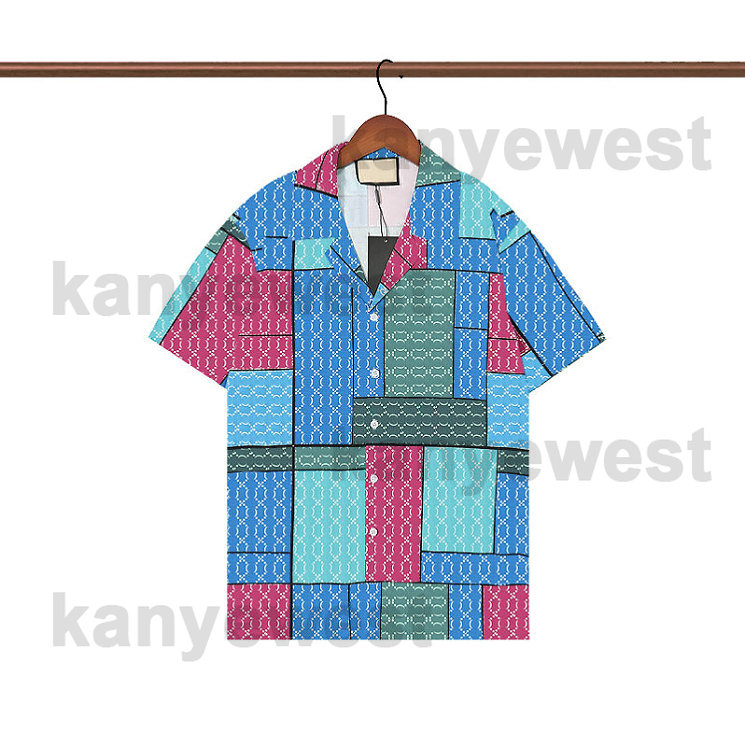 

2022 Europe Italy mens t shirts Summer Men color letter printing Hawaii Beach Casual Shirt Cool Hip hop Splicing tshirt Designer t shirt Tee