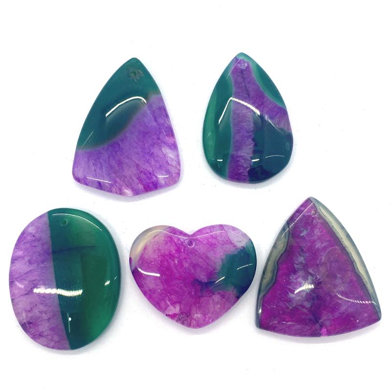 

Charms 5pcs Natural Stone Heart-shaped Drop Pendant Fashion Exquisite Striped Agate For Jewelry Making Earrings Necklace AccessoriesCharms