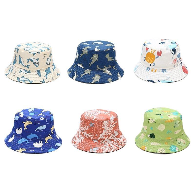 

Berets Cartoon Fish Cotton Bucket Hat Fisherman Outdoor Travel Sun Cap Hats For Men And Women 202, Style 2