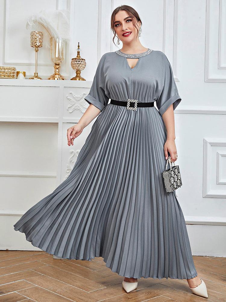 

Plus Size Dresses Women Large Maxi 2022 Summer Luxury Designer Long Chic Elegant Evening Party Wedding Festival ClothingPlus, Gray