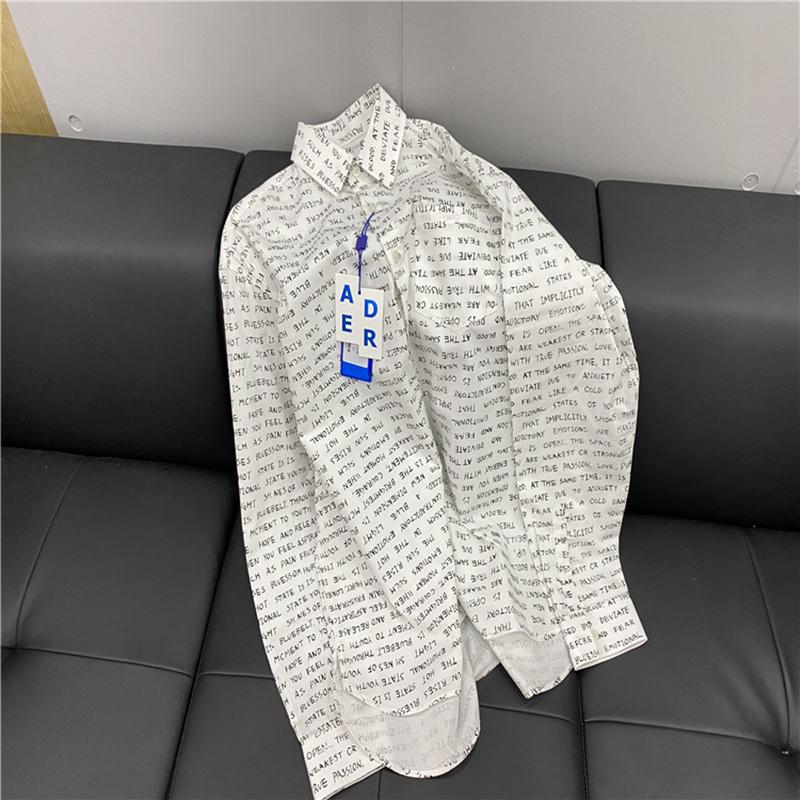 

Men's T-Shirts Ader Error Shirt Original Fashion Brand Full-Printed Letters Chest Pocket Short Front And Long Back