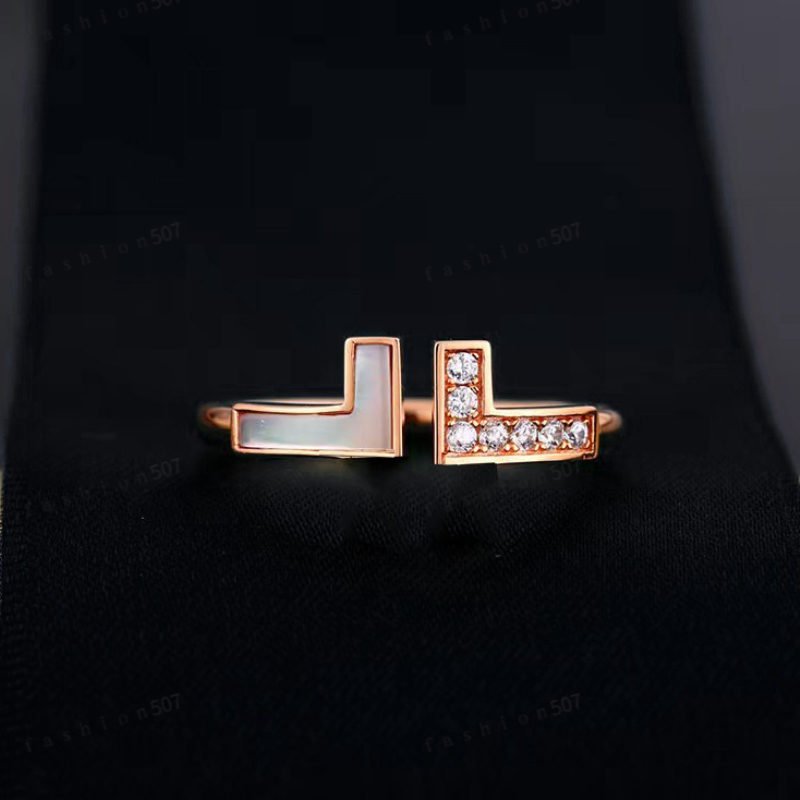 

women ring luxury designer rings men brand zirconia fashion rings style classic jewelry 18k gold plated Rose wed wholesale adjustable with velvet