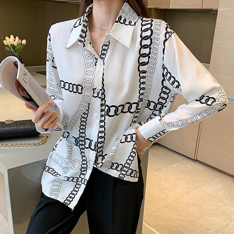 

Women's Blouses & Shirts Fashion Striped Print Ladies Women's 2022 Spring Autumn Long Sleeve Tops Blusas MujerWomen's Dway22, 5079