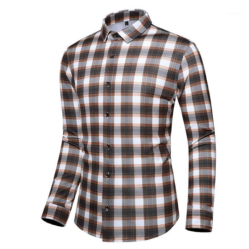 

Classic Plaid Shirts Long Sleeve Plus Size 5XL 6XL 7XL Men's Shirt High Quality Fashion Cotton Christmas Gift 9687 Casual, Blue
