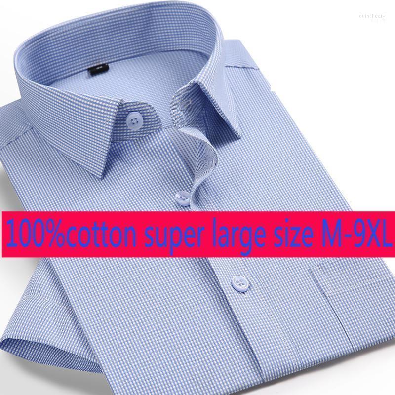 

Arrival Fashion Super Large Summer Cotton Men Youth Plaid Casual Turn-down Collar Dress Shirts Plus Size M-6xl7xl8xl9xl Men's Quin22, 20502