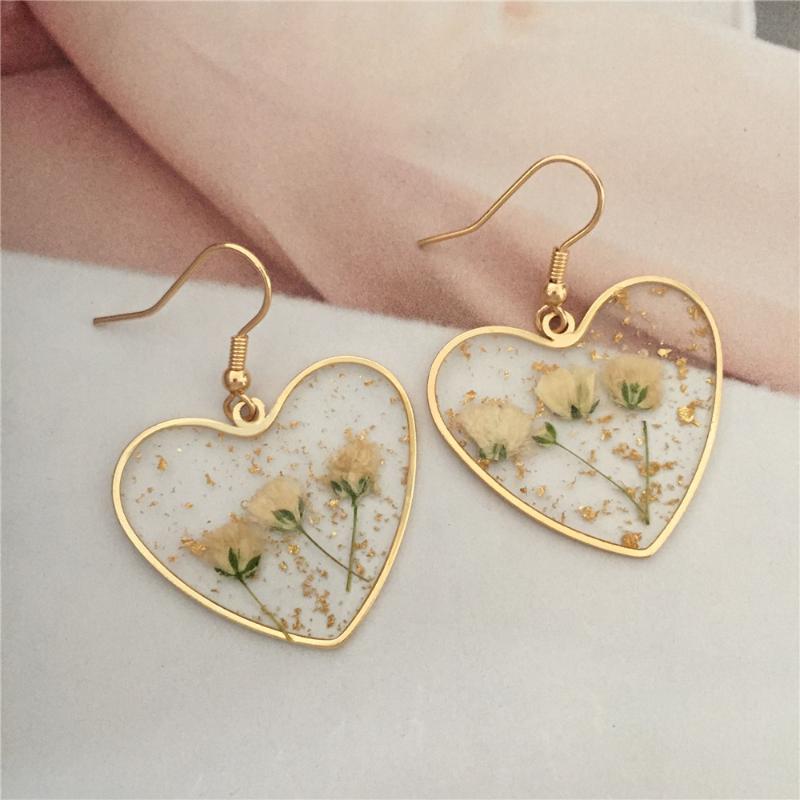 

Dangle & Chandelier Vintage Earrings Geometric Dry Flower For Women Girl BOHO Resin Drop Brincos Fashion Tortoise JewelryDangle
