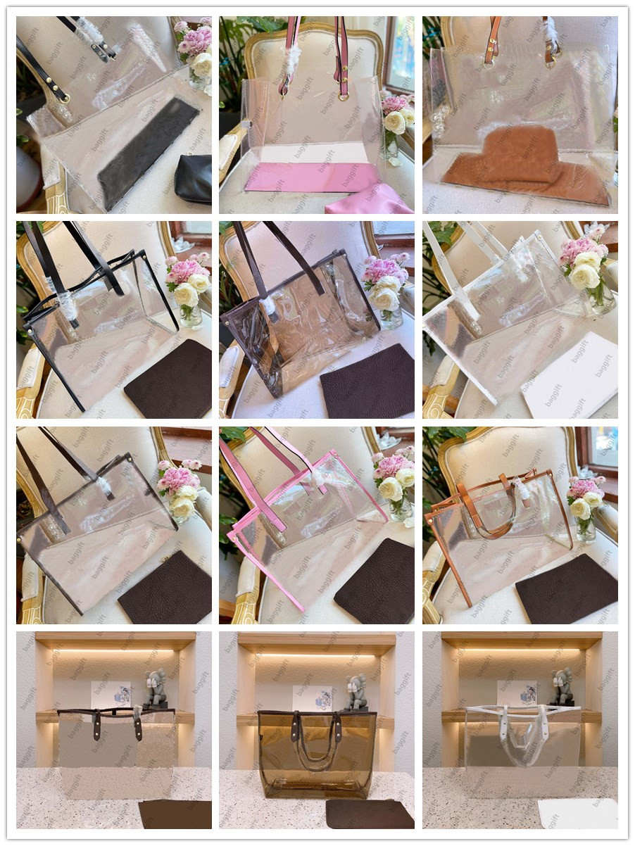 

Summer Beach Totes Jelly Onthego 32 35 MM Transparent Shopper Bags Women Handbag Portable Holographic Purse Clear PVC Shoulder 2 Set Crossbody Wallets, No bag;for balance fees