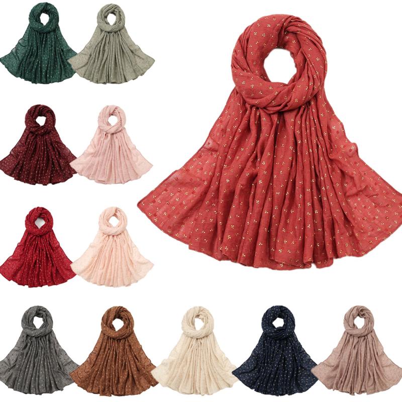 

Ethnic Clothing Women Fashion Plain Solid Glitter Oversized Cotton Scarf Ladies Shimmer Shawls And Wraps Pashmina Hijab Bufandas Muslim Sjaa