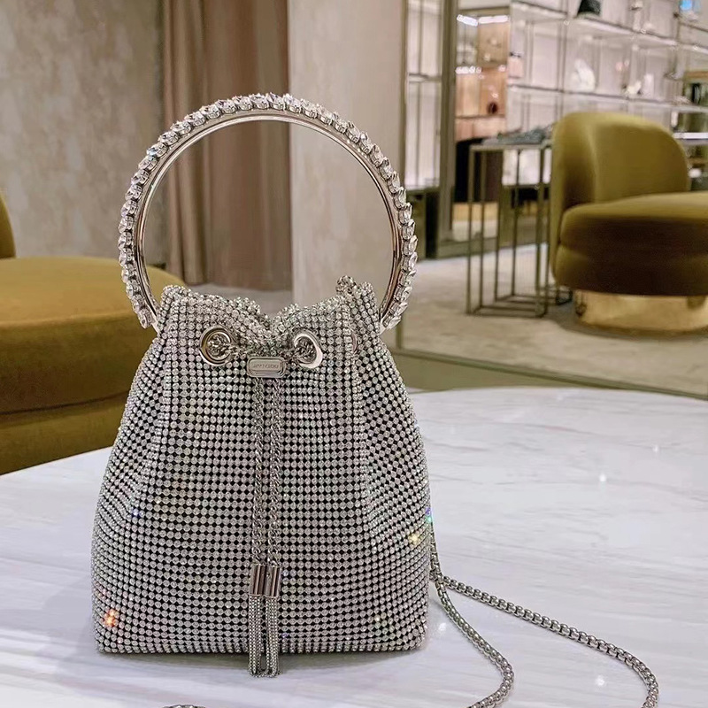 

Silver Handbag Dinner Bag Bucket Bag