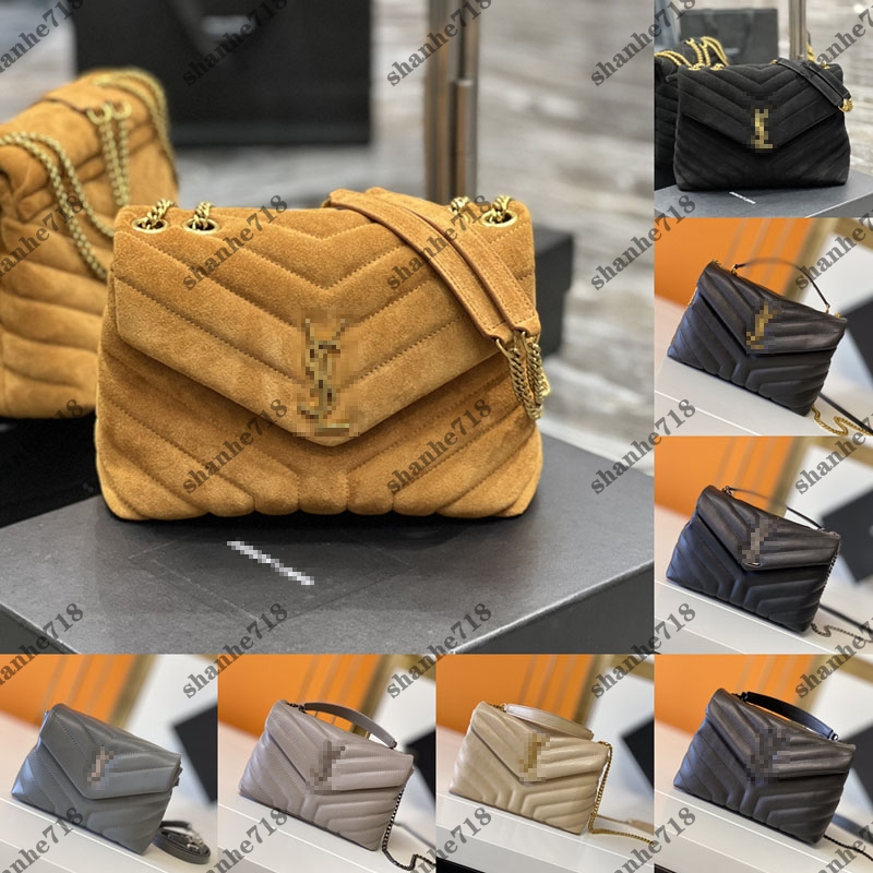 

Brown Suede Loulou Hardware Women Shoulder Crossbody Bag 7A+ Quality Designer Luxury Handbags Women Envelope Messenger Bag Puffer Lady Purses Clutch Wallets, Color 9