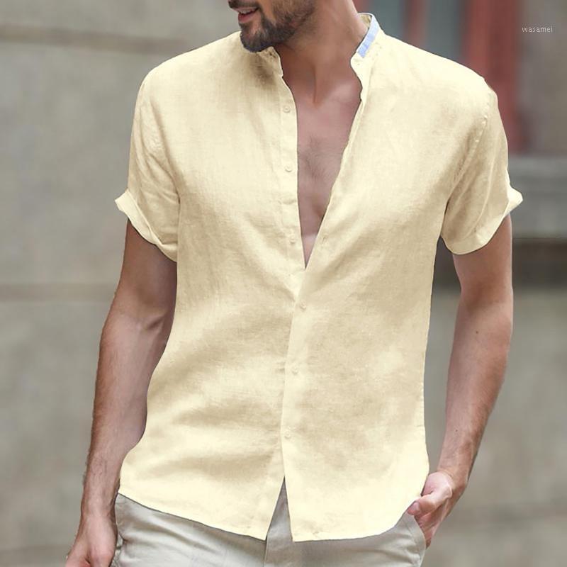 

Men' Casual Shirts Summer Baggy Cotton Linen Solid Colors Breathable Short Sleeve Button Holiday Retro Loose Tops Blouse Camisa#G3, Black