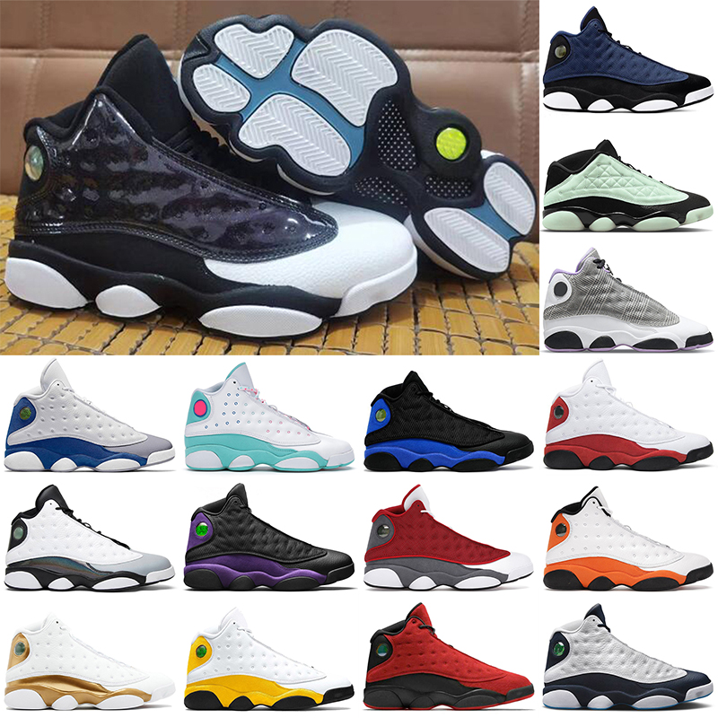 

High Quality Jumpman 13s OG Basketball Shoes Barons Alternate Brave Blue Singles Day Chicago Hyper Royal Court Purple Reverse Bred Mens Women Trainers Sneakers 36-47, D17 olive 40-47