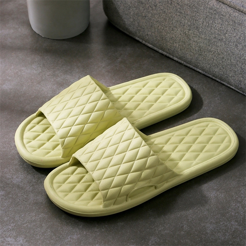 

Couple Slippers Sandal Women Summer Home Floor Skid Proof Flatform Flipflop Stripe Soft Sole Family el Fashion Shoes 220615, Green