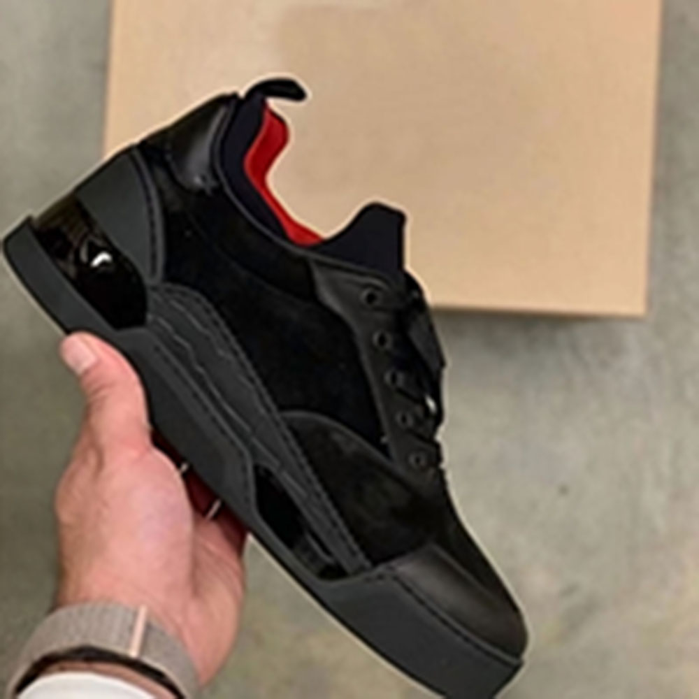 

Aurelien Mens Red Bottoms Shoes Designers boots Low Flat Rivets Embroidery Man Business Banquet Dress Shoe Luxurys Patent Suede Stylist Spikes mm99