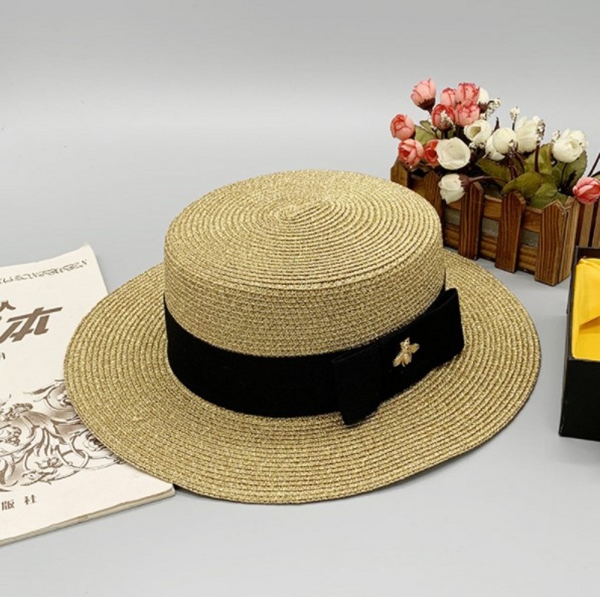 

Luxury Designer Straw Hat Flat Cap Fashion Gentleman Caps Higt Quality Mens Women Sun Hats, Khaki