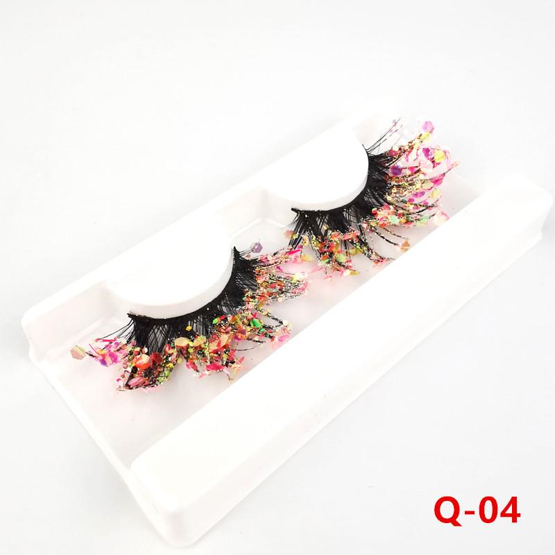 

Colored 3D Faux Mink Eyelashes Dramatic Sequins False Eyelash Luminous Cosplay Costumes Full Strip Eye Lashes Extension Makeup free DHL