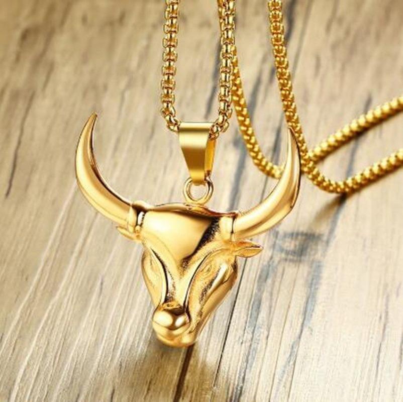 

Pendant Necklaces Classic Punk High Quality Taurus Animal Metal Bull Necklace Cool Male Rock Party JewelryPendant