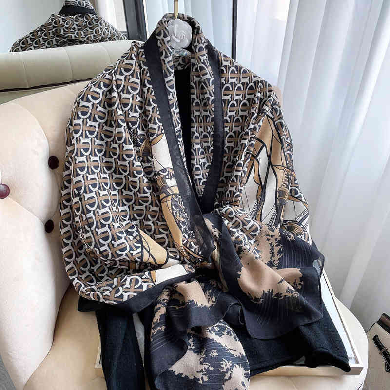 VL0A Women's new summer lotus leaf collar Cape hooded silk scarf pearl shade multifunctional fashion Baotou hat d letter blue